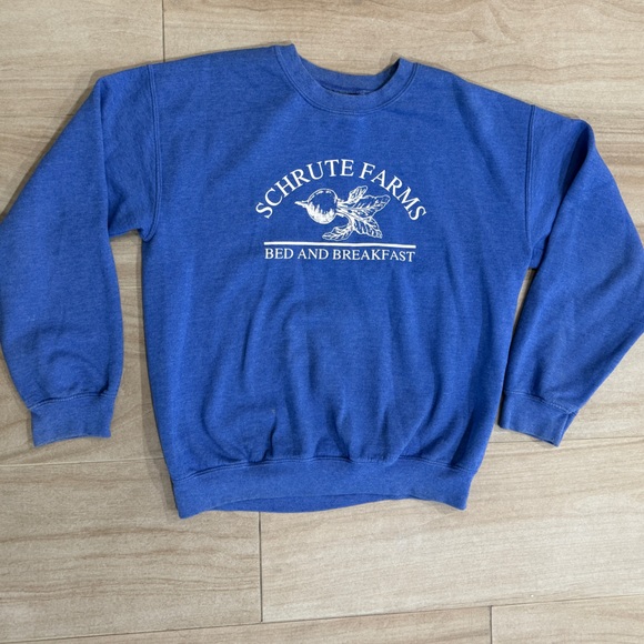 “The Office” Schrute Farms Blue sweatshirt - Size M - Picture 1 of 5